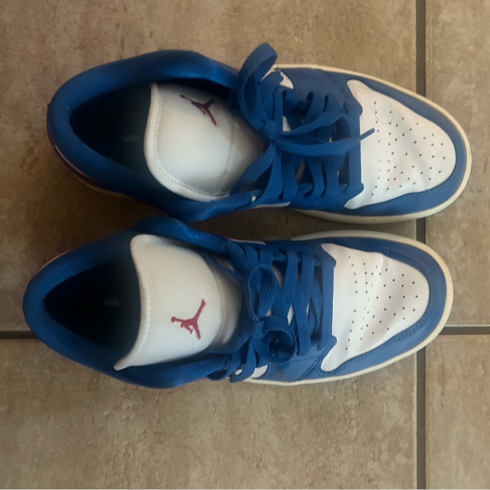 Blue Sneakers with White Trim